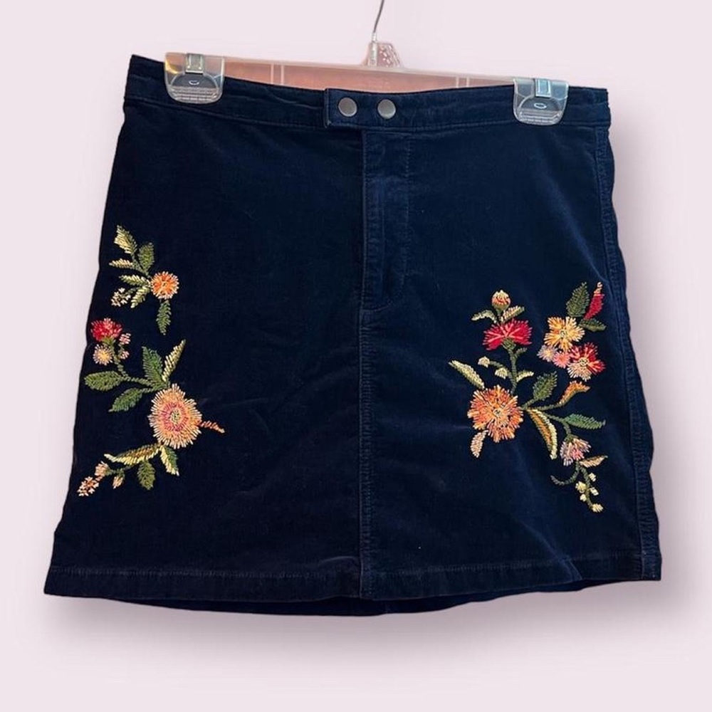 mossimo supply co embroidered flowers corduroy mini skirt